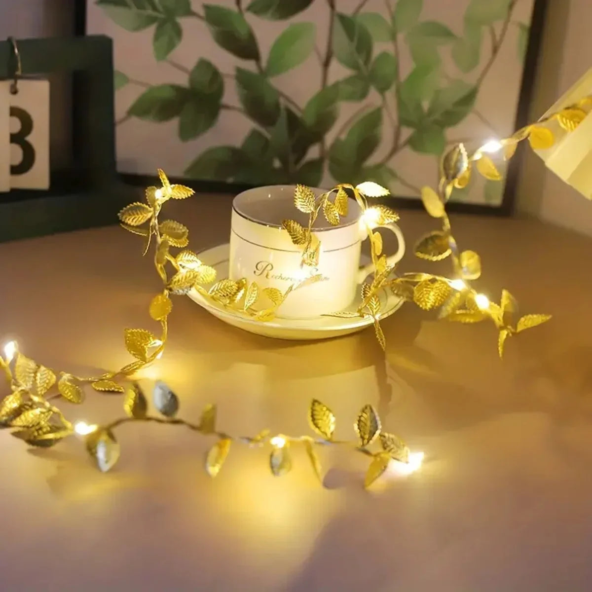 Golden & Silver Leaf Fairy Waterproof Light String