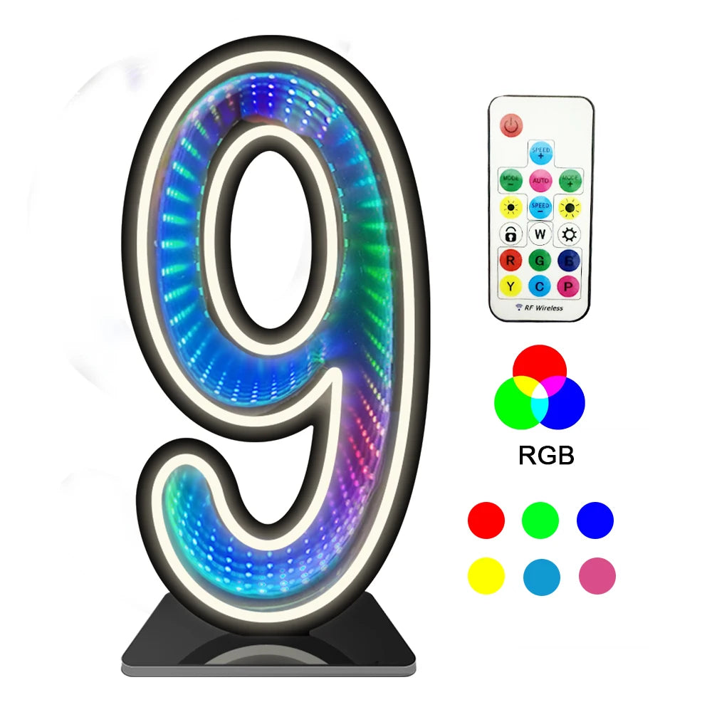InfinityGlow RGB Number Light