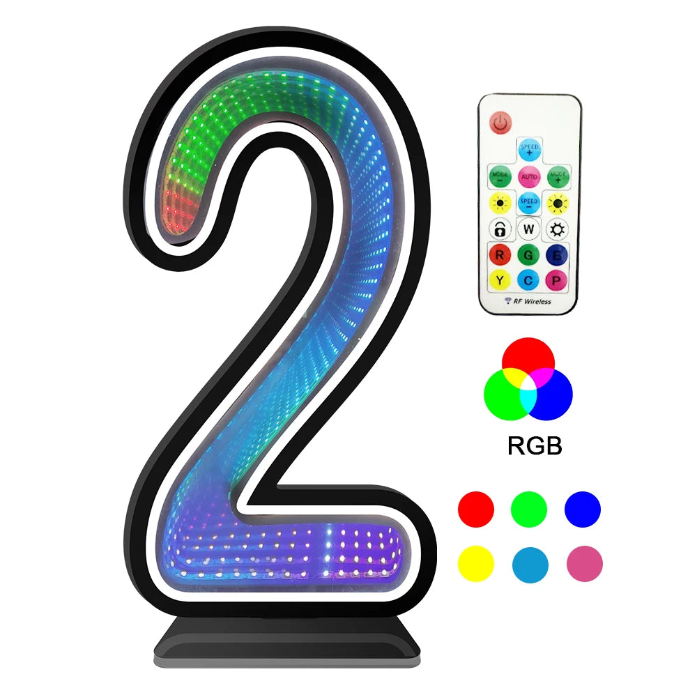 InfinityGlow RGB Number Light