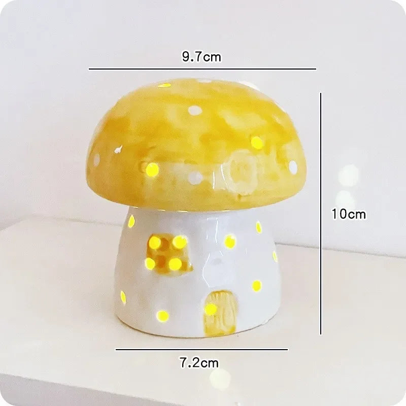 Enchanted Ceramic Mushroom Nightlight – A Whimsical Glow for Any Space