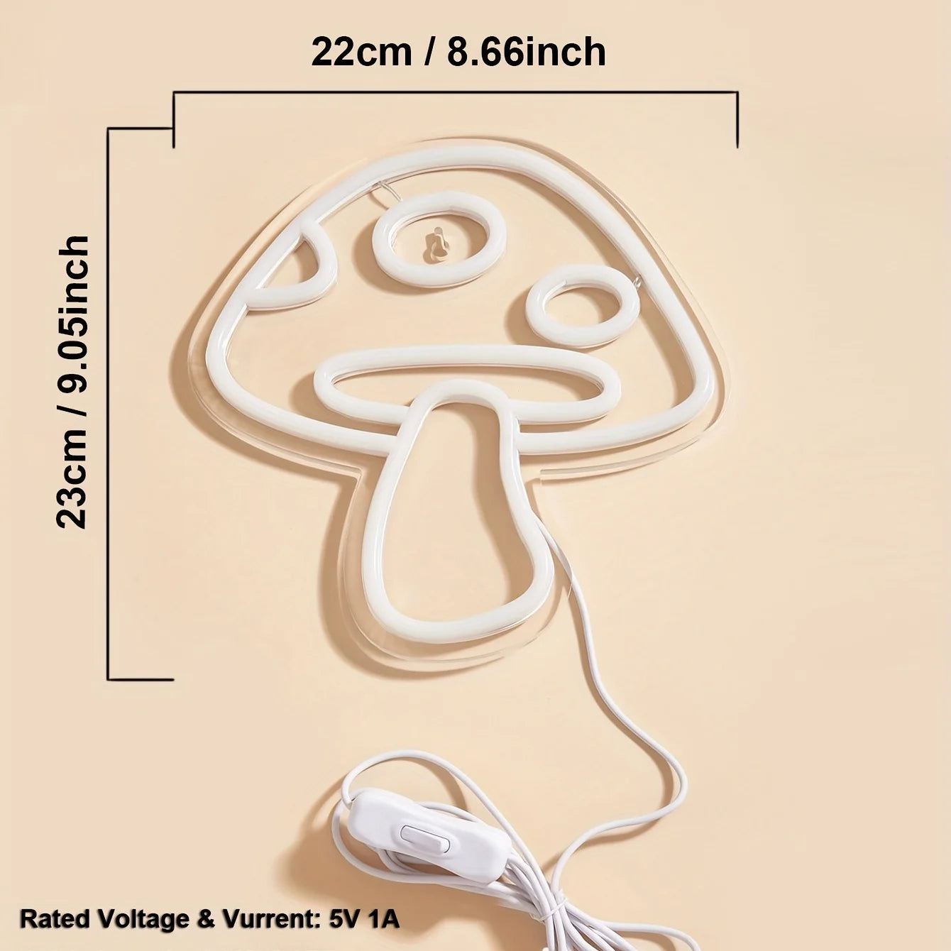 Tricolor Mushroom LED Neon Wall Light – Psychedelic Glow
