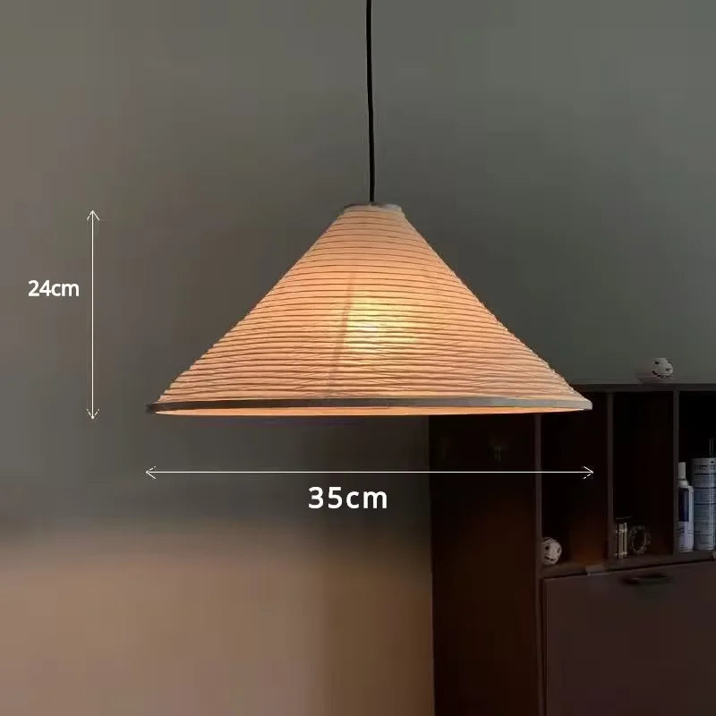 Noguchi Pendant Janpanese Ceiling Light shown as soft ambient home lighting