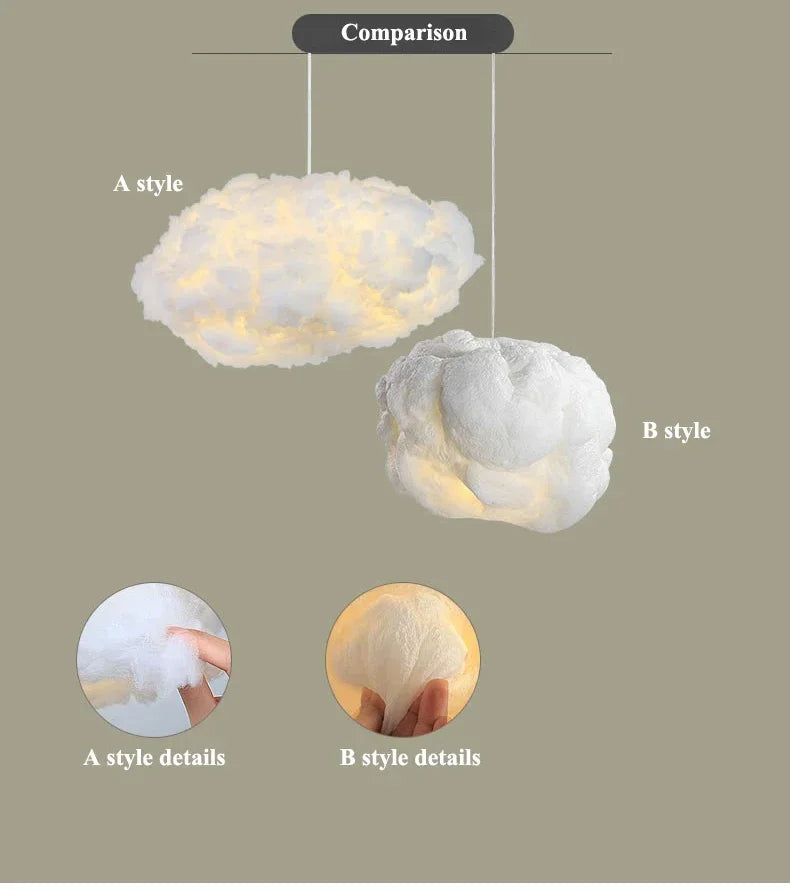 Nordic Cloud Pendant Lamp – Floating Atmosphere Light for Ceiling