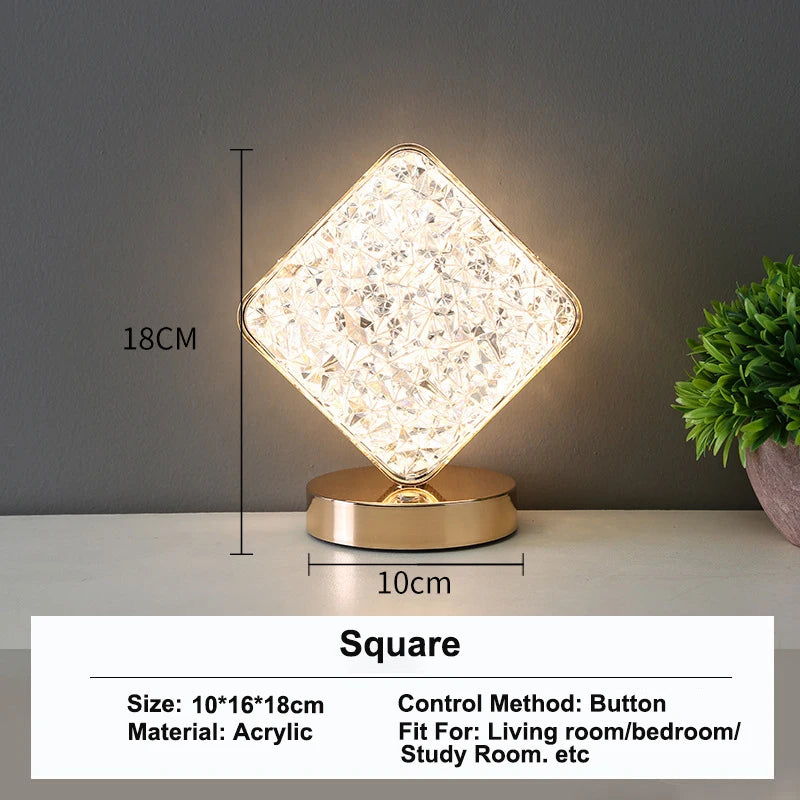 Rechargeable Glowing Crystal USB Nightlight