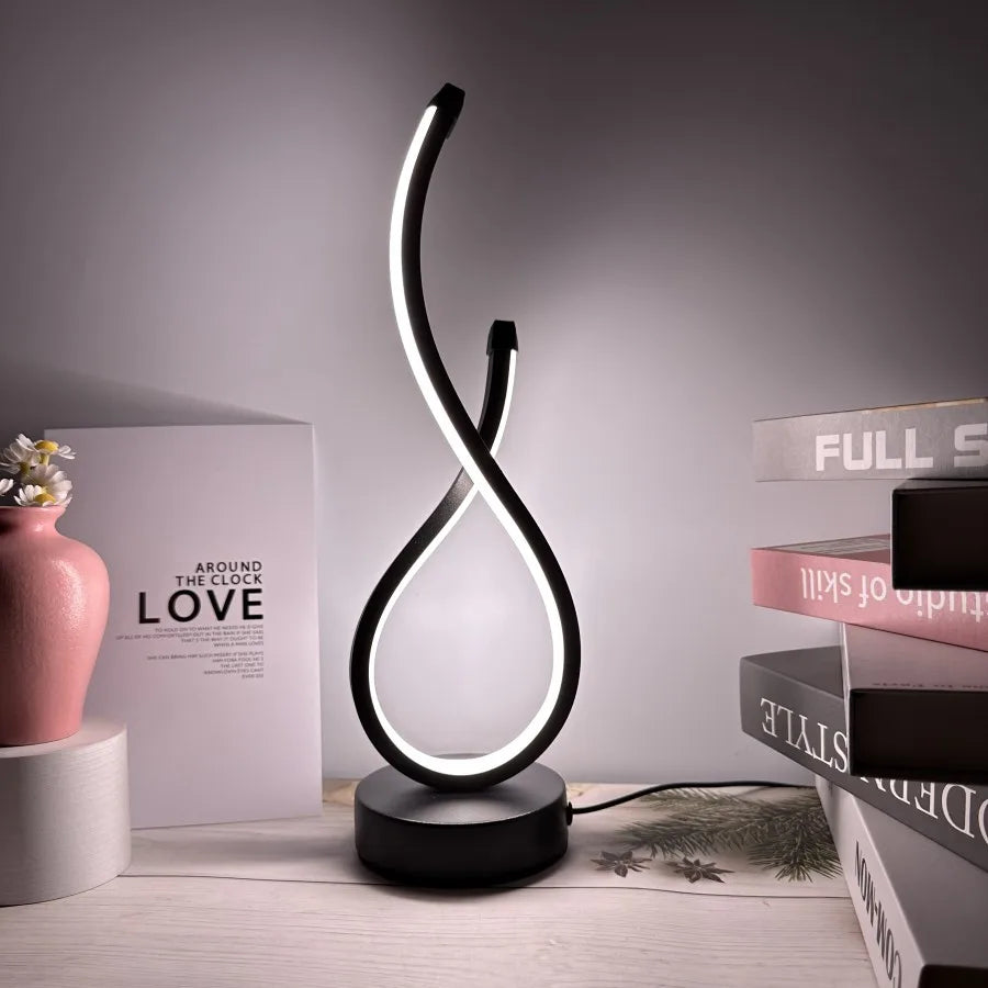 Luminescent Decorative Restaurant Bedside Table Lamp USB shown as soft ambient home lighting