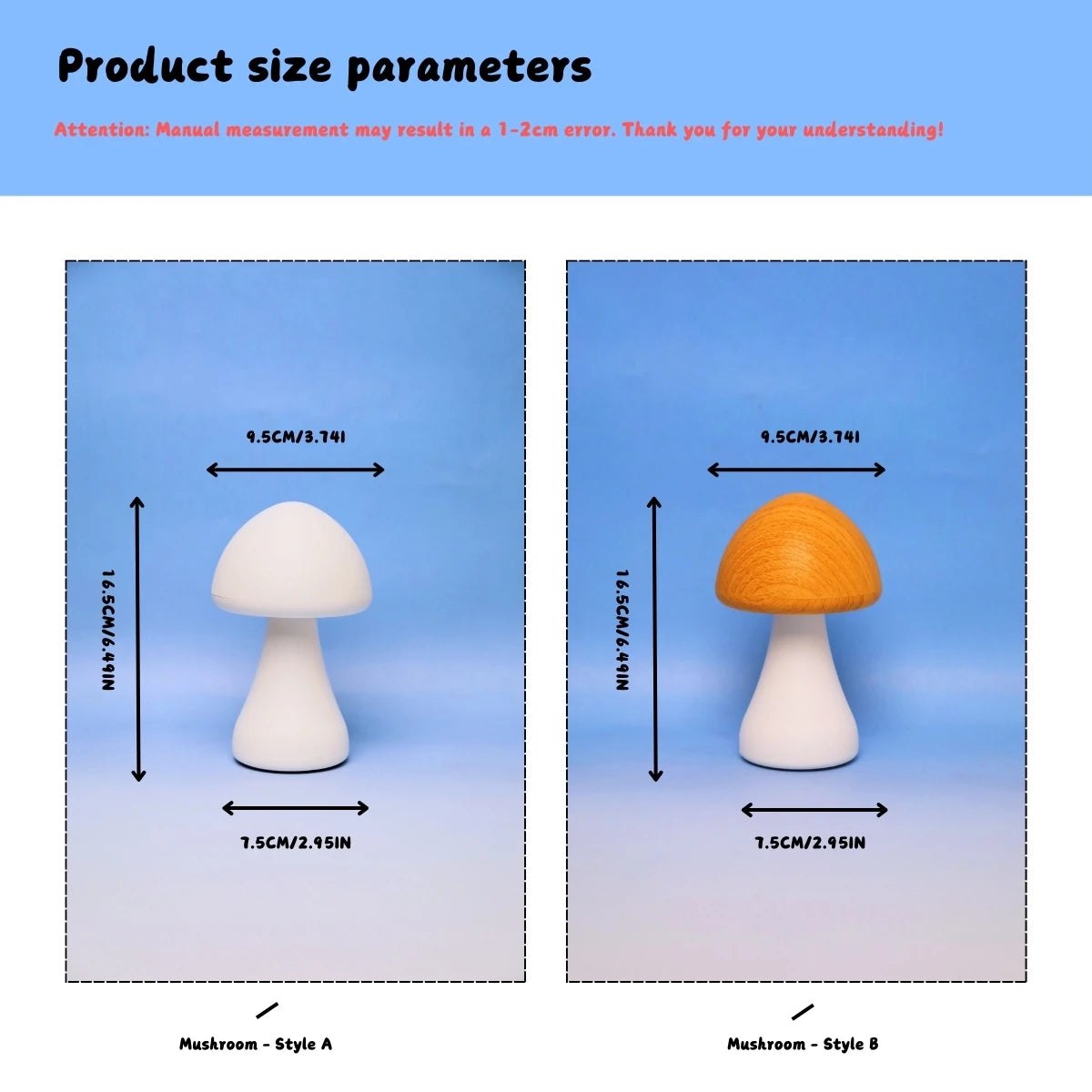Rechargeable Mushroom Night Light – Touch-Controlled LED Table Lamp