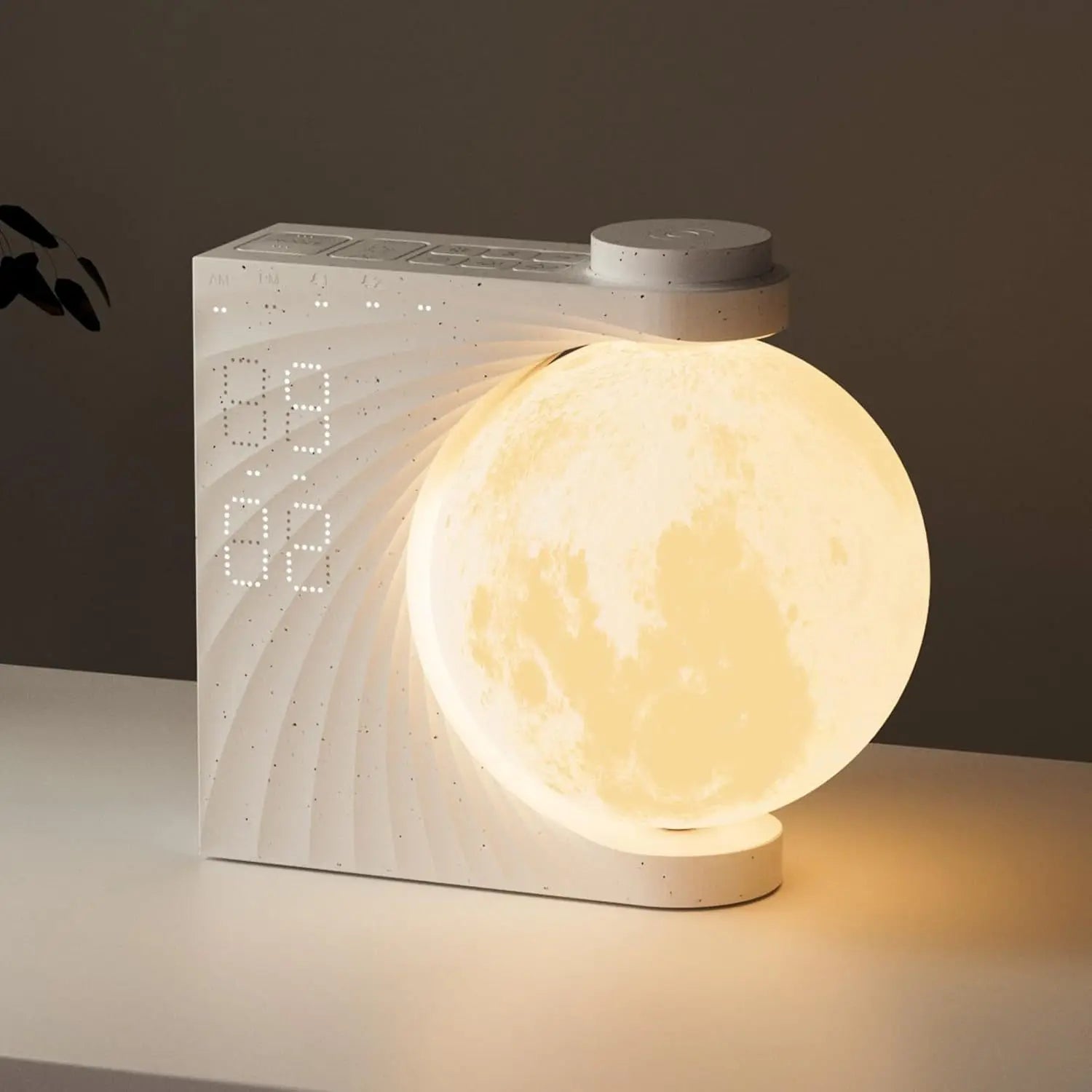 Moon Alarm Clock Lamp for cozy home ambience, in TYPC-C