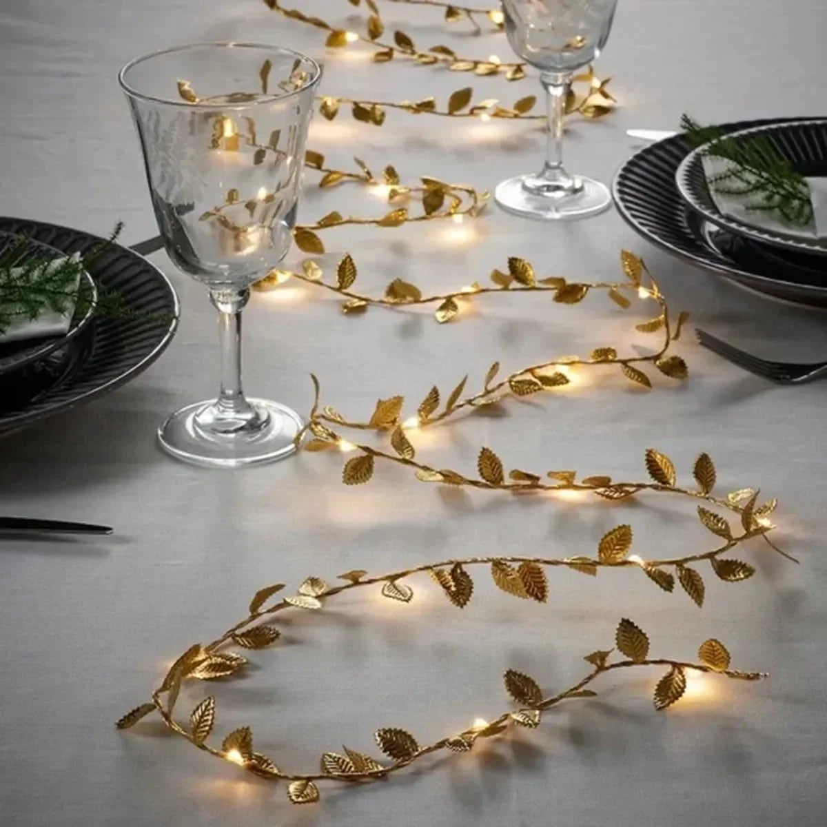 Golden & Silver Leaf Fairy Waterproof Light String