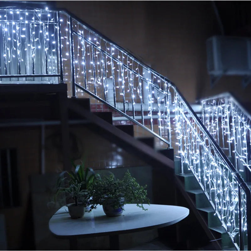 Window Curtain Fairy String Lights Touch Control Dimmable shown as soft ambient home lighting