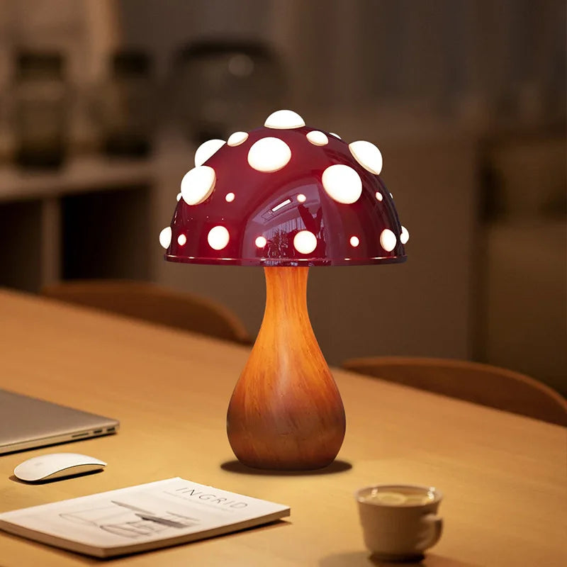 Tall Amanita Mushroom Table Lamp – Nature-Inspired Elegance