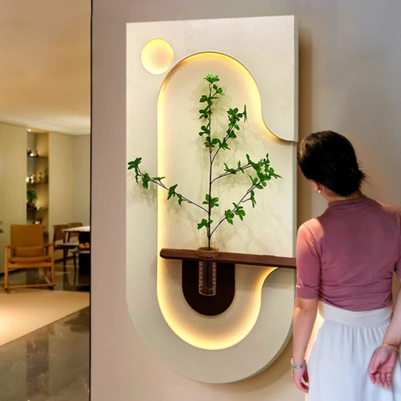 Vase 3D Floral Wall Light Dimmable shown as soft ambient home lighting