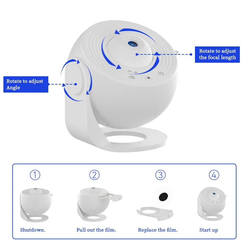 Galaxy Star Projector Night Light – 12-in-1 Planetarium Projector