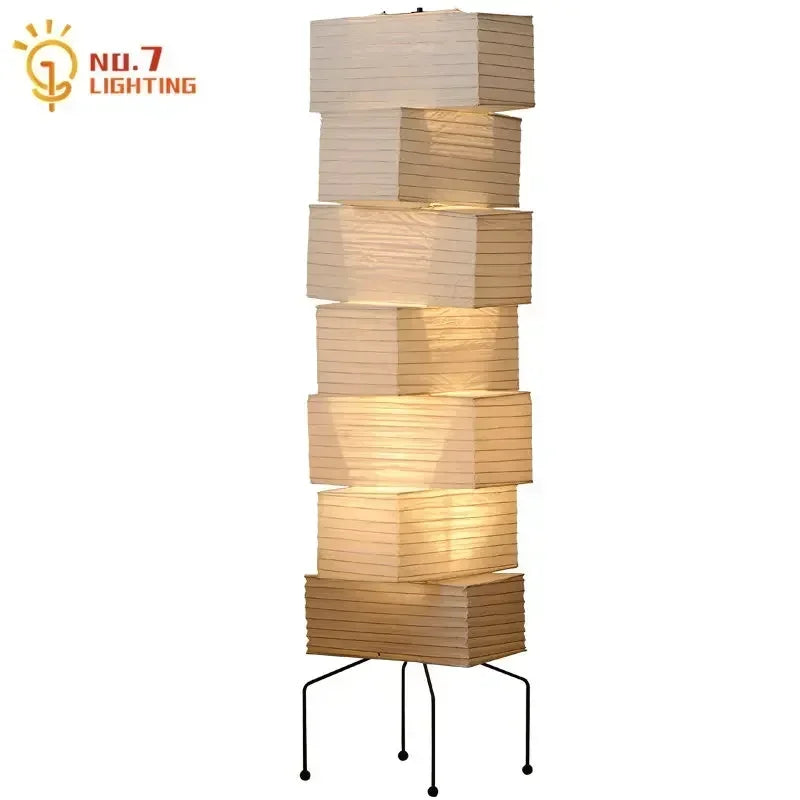 Akari Inspired Rice Floor Lamp for focused desk or reading light