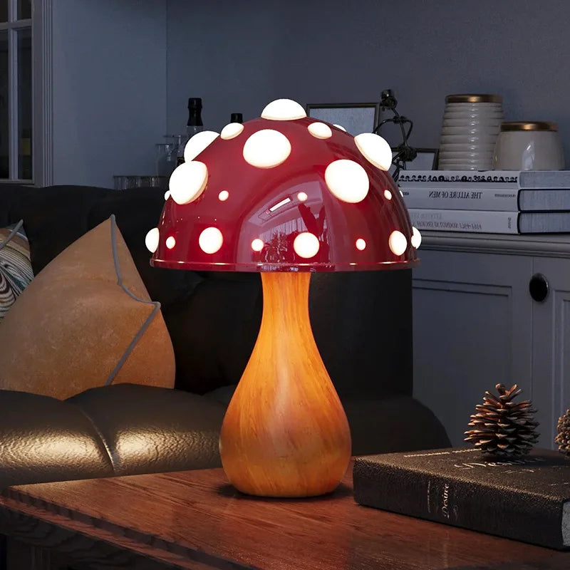 Tall Amanita Mushroom Table Lamp – Nature-Inspired Elegance