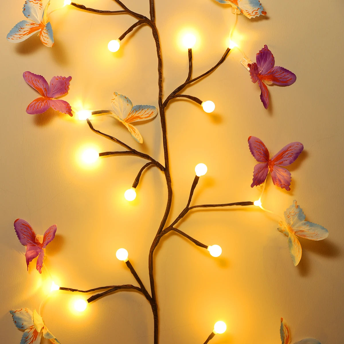 LED Butterfly Tree Vine Lamp with Flexible Shape Vine Strip Lamp for Indoor Wall Decoration and Romantic Atmosphere Lighting