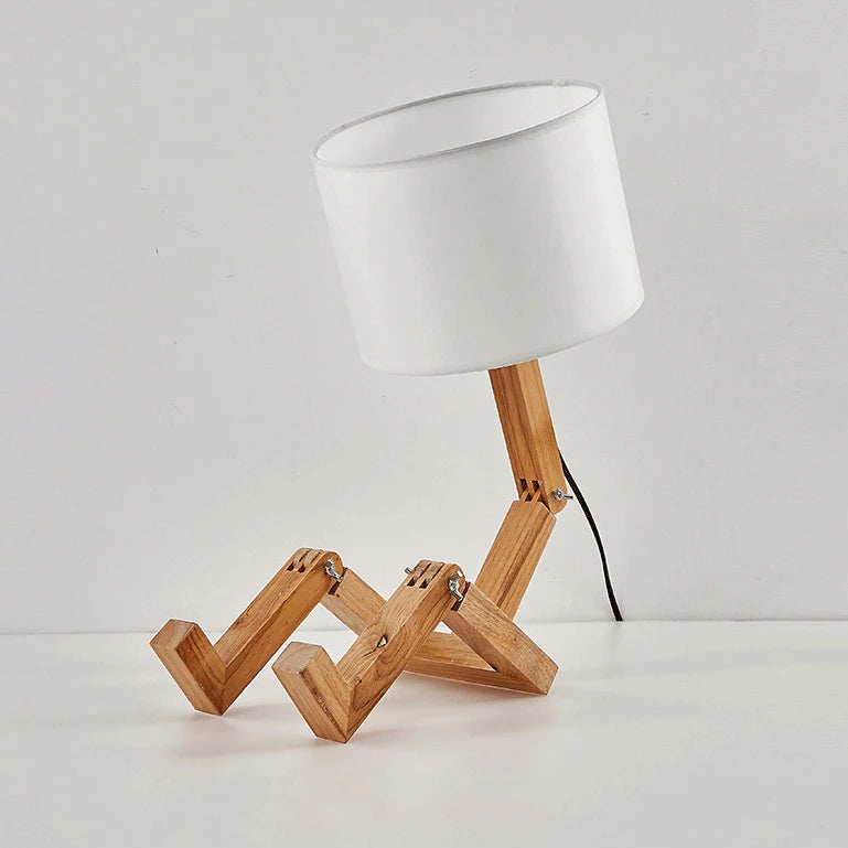 Wooden Robot Desk Desk Lamp USB lifestyle product view