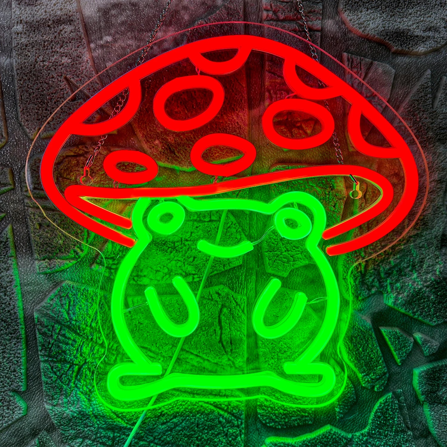 Frog & Mushroom LED Neon Light – Whimsical USB Wall Decor