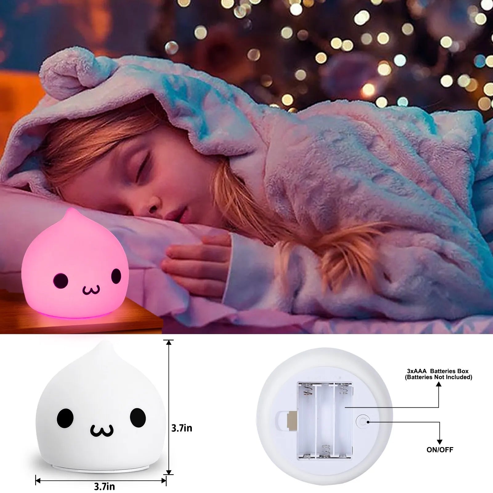 Kawaii Raindrop Silicone Nightlight