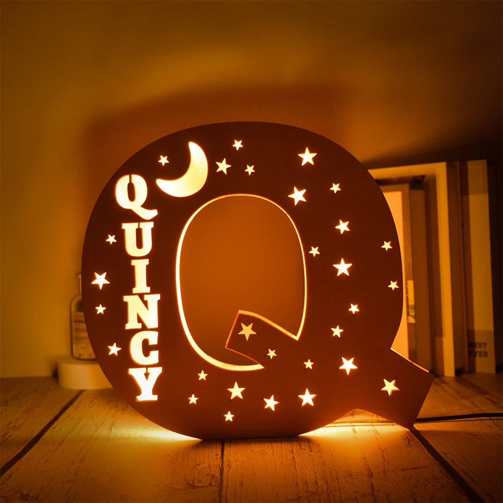 Custom Name LED Night Light – Personalised Star Wall Lamp for Bedroom, Nursery & Gift