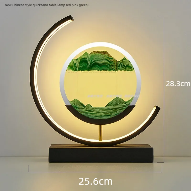 LED Moving Sand Art Table Lamp – 3D Flowing Sandscape Hourglass Bedside Night Light