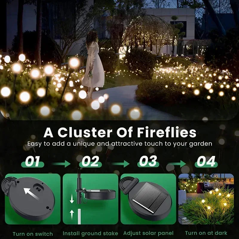 Solar Starburst Firefly Outdoor Garden Light design detail view