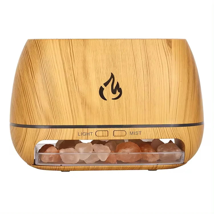 Stone Wood Humidifier Night Light for soft bedroom ambience