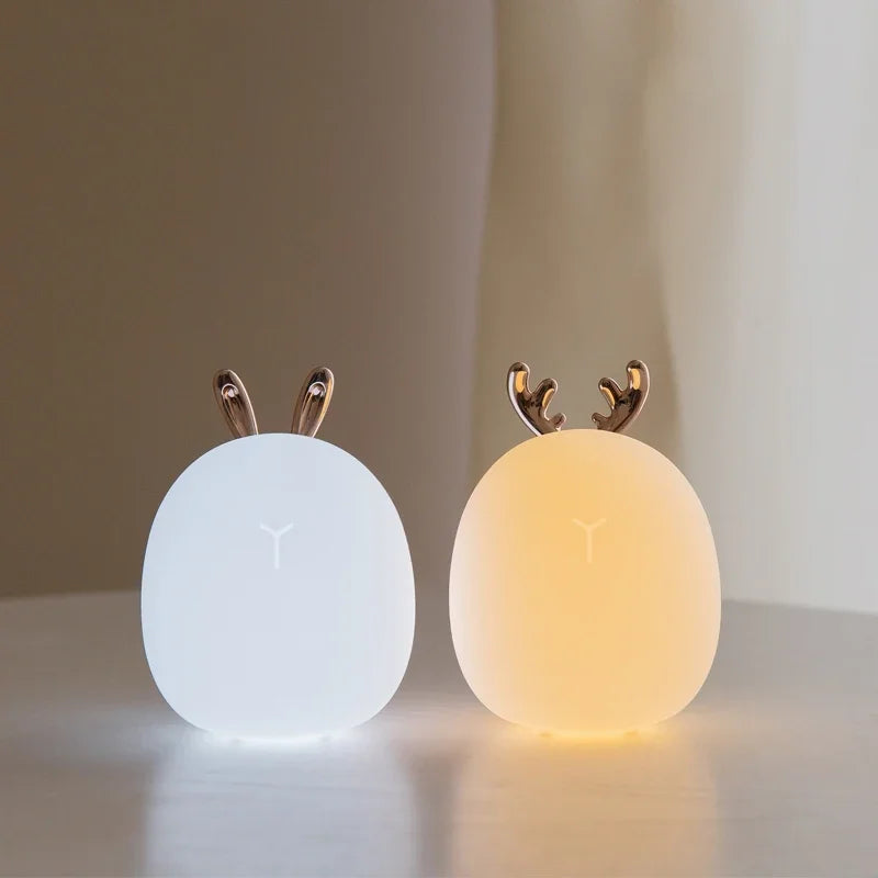 Soft Glow Animal Nightlight – Deer & Rabbit Designs