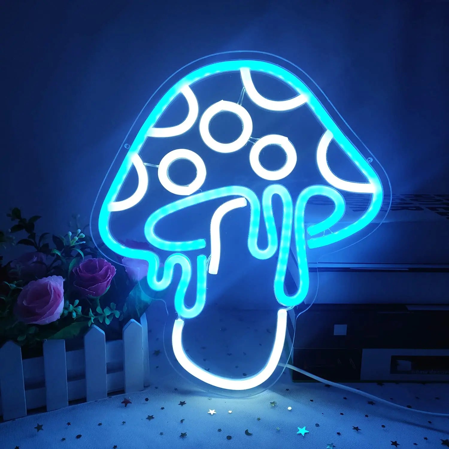 Melting Mushroom LED Neon Wall Light – Dripping Psychedelic Glow