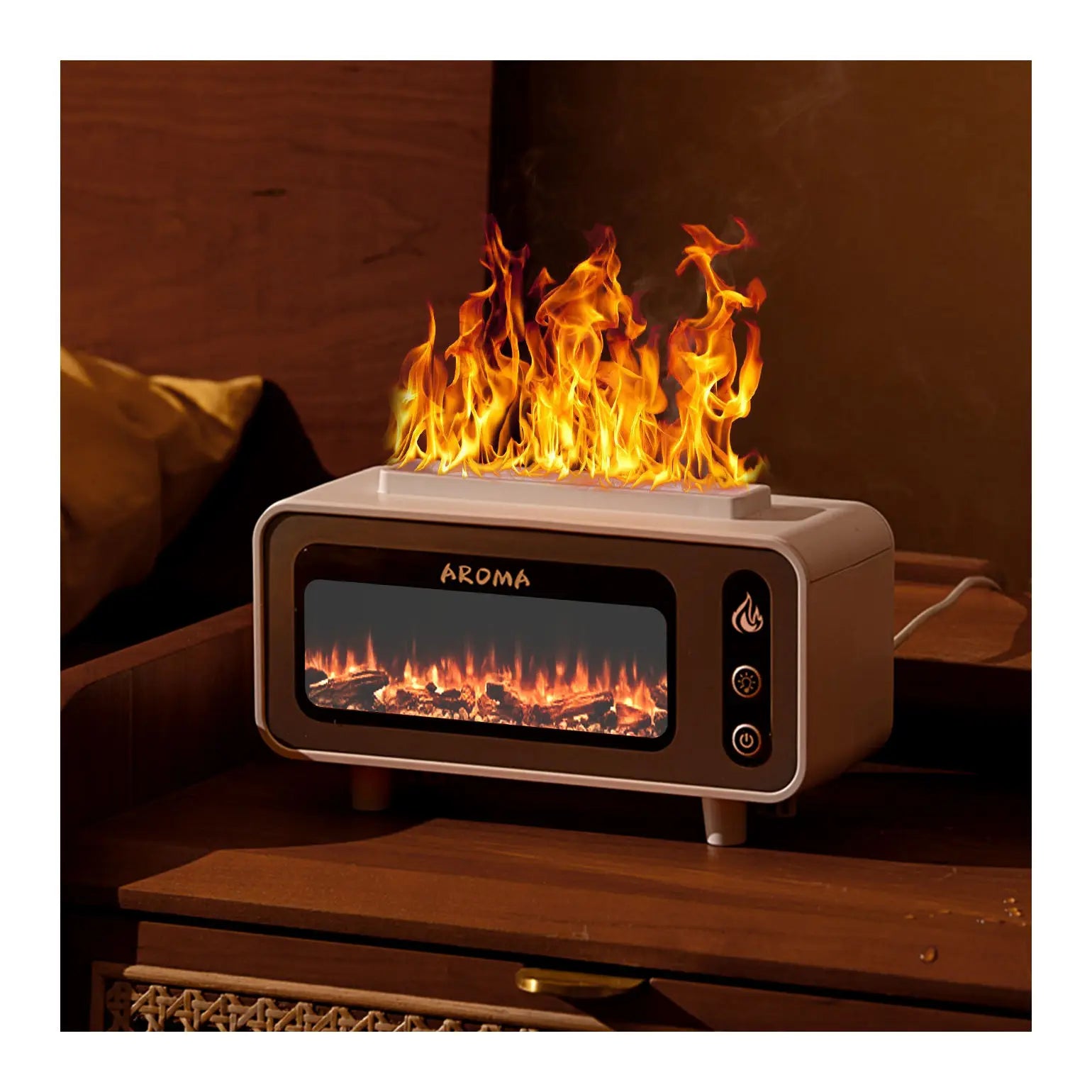 Flame Effect Nightlight, Humidifier & Aromatherapy Diffuser
