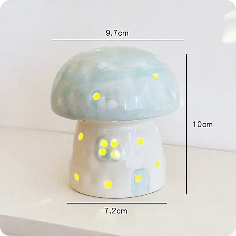 Enchanted Ceramic Mushroom Nightlight – A Whimsical Glow for Any Space