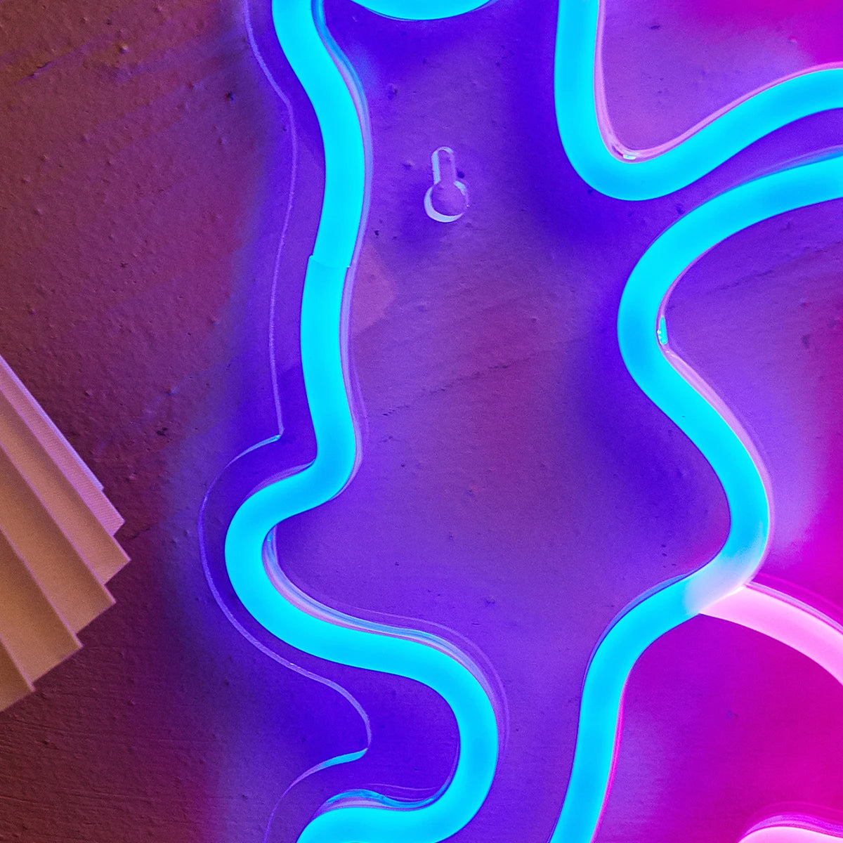 Cat Neon Sign Neon Wall Light Touch Control USB close-up product view, in pinkblue