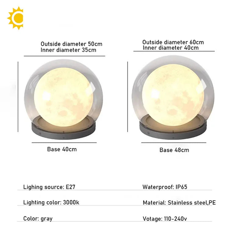 Moonrise Pillar LED Garden Light – Outdoor Waterproof Round Landscape Fixture