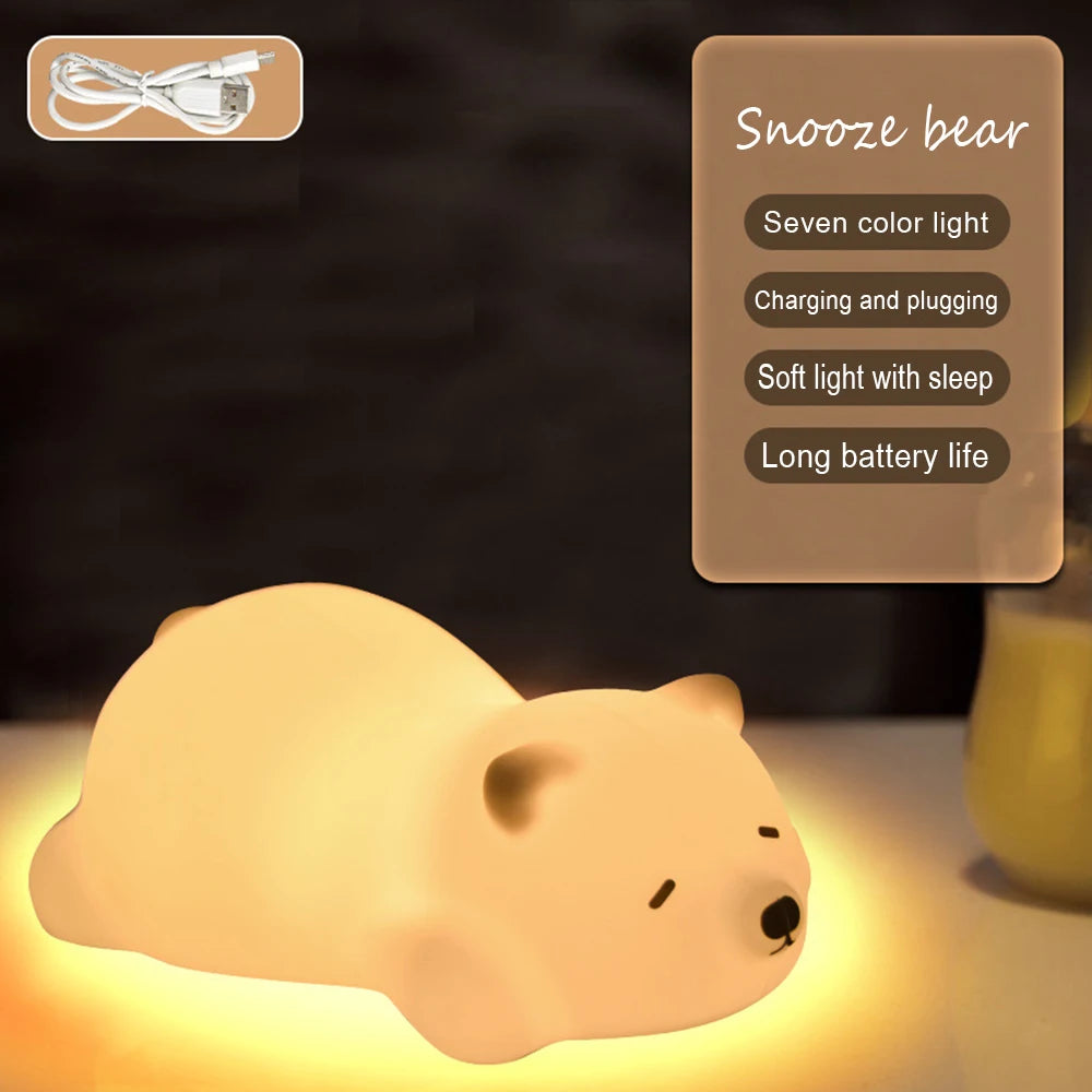Voice-Activated Rabbit Night Light – Clap-On Colour-Changing LED Kids Lamp