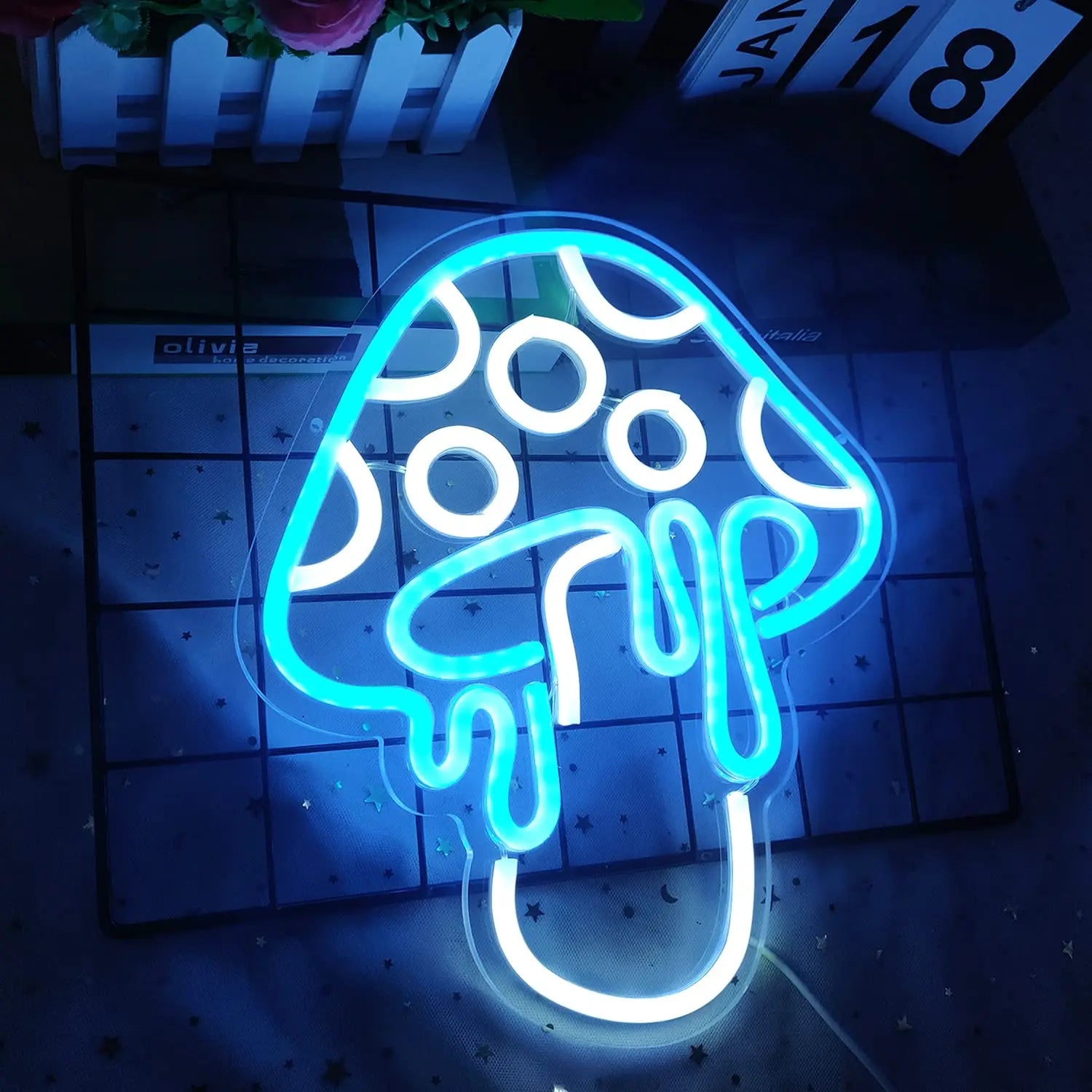 Melting Mushroom LED Neon Wall Light – Dripping Psychedelic Glow