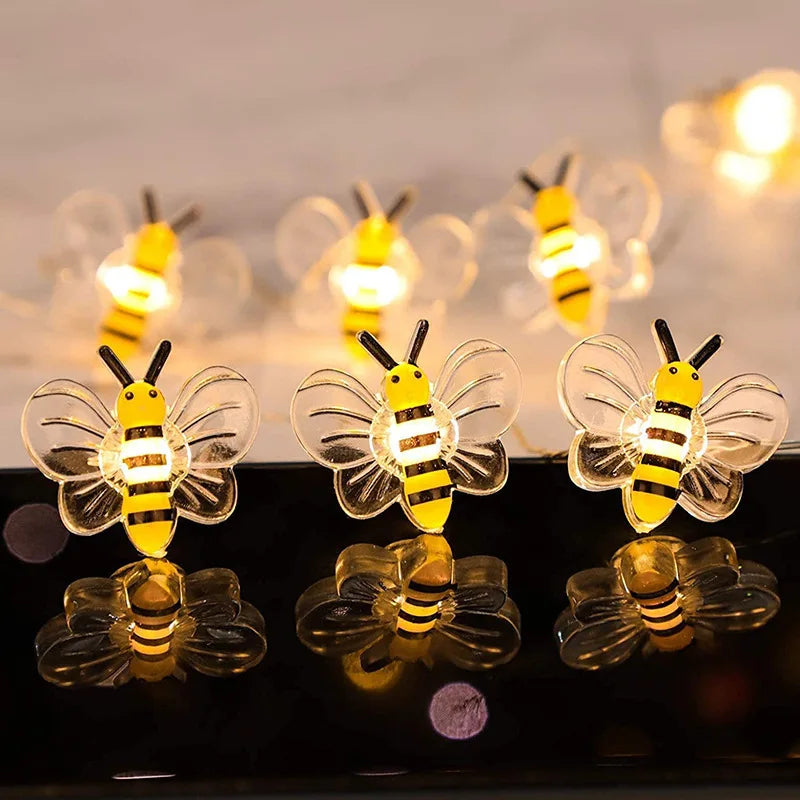 Bee Fairy String Lights – 2m 20 LED Bumble Bee Party Garland