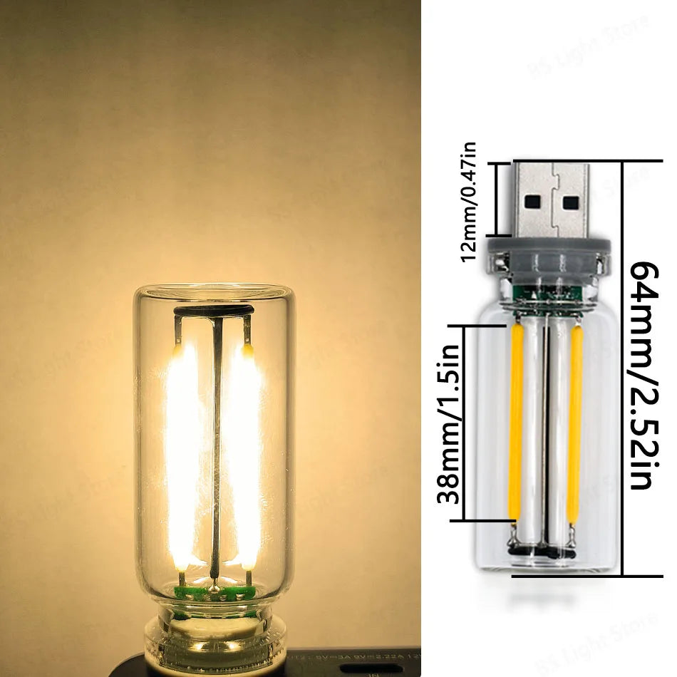 Retro Edison Dimmer Bedside Table Lamp Dimmable USB design detail view