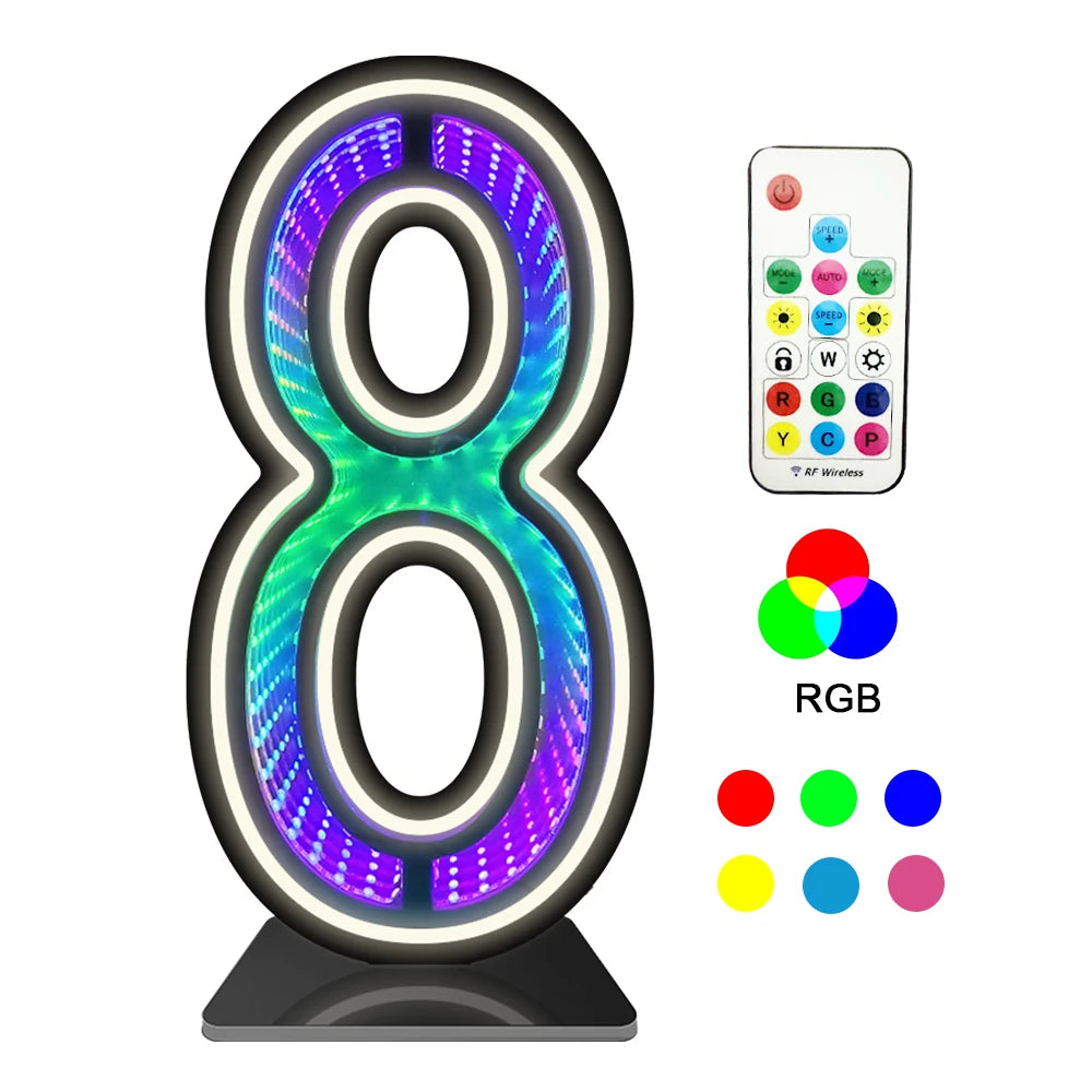 InfinityGlow RGB Number Light