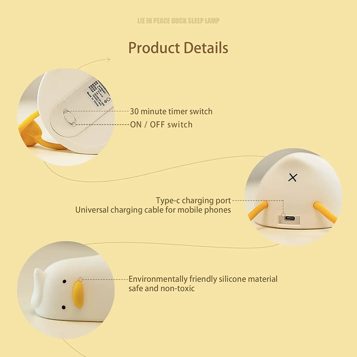Cozy Duck Silicone Night Light