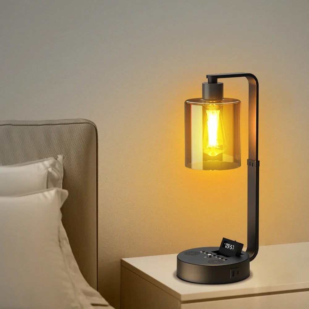 Modern Bedside Lamp with Bluetooth Speaker