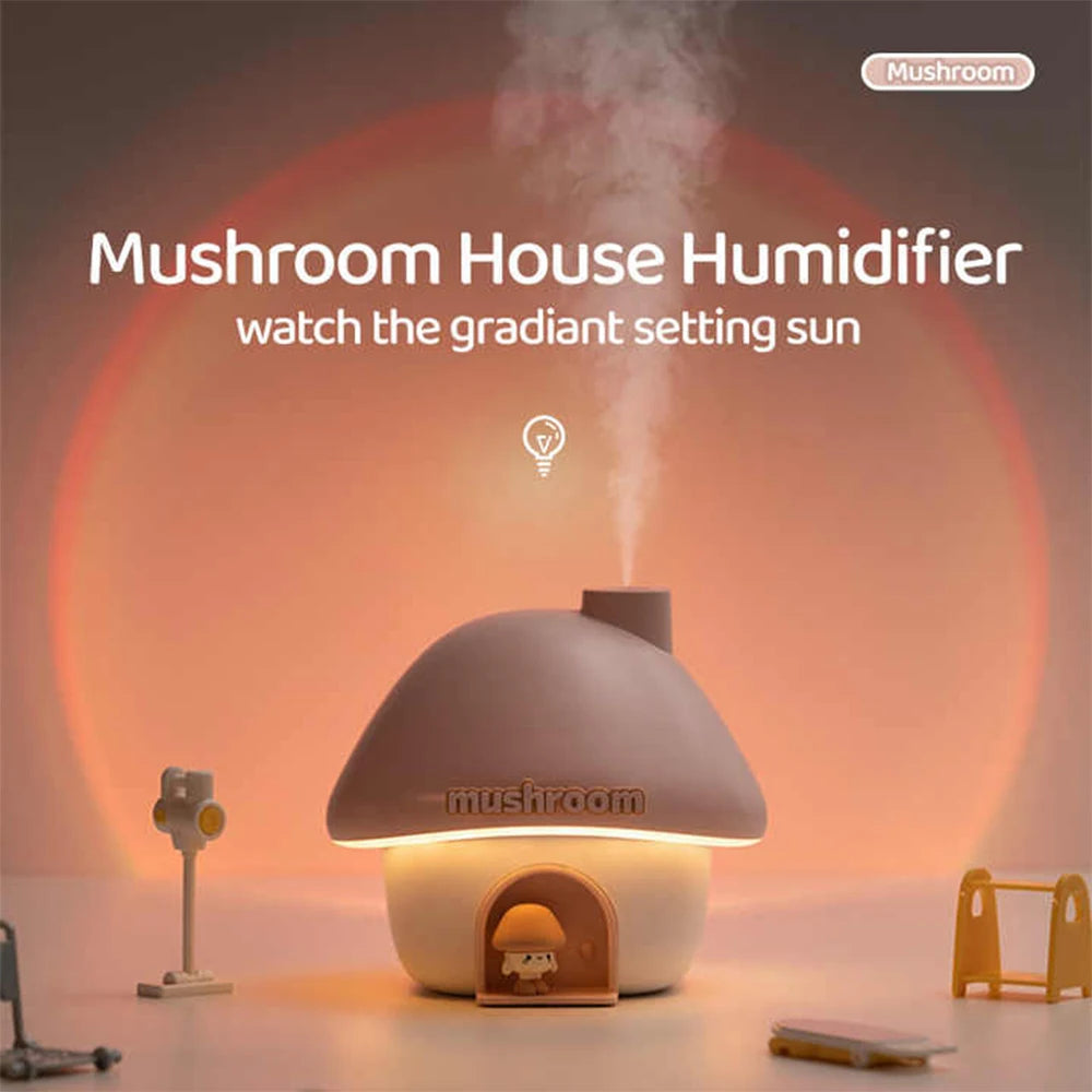 Mushroom House Humidifier Nightlight – Functional and Aesthetic