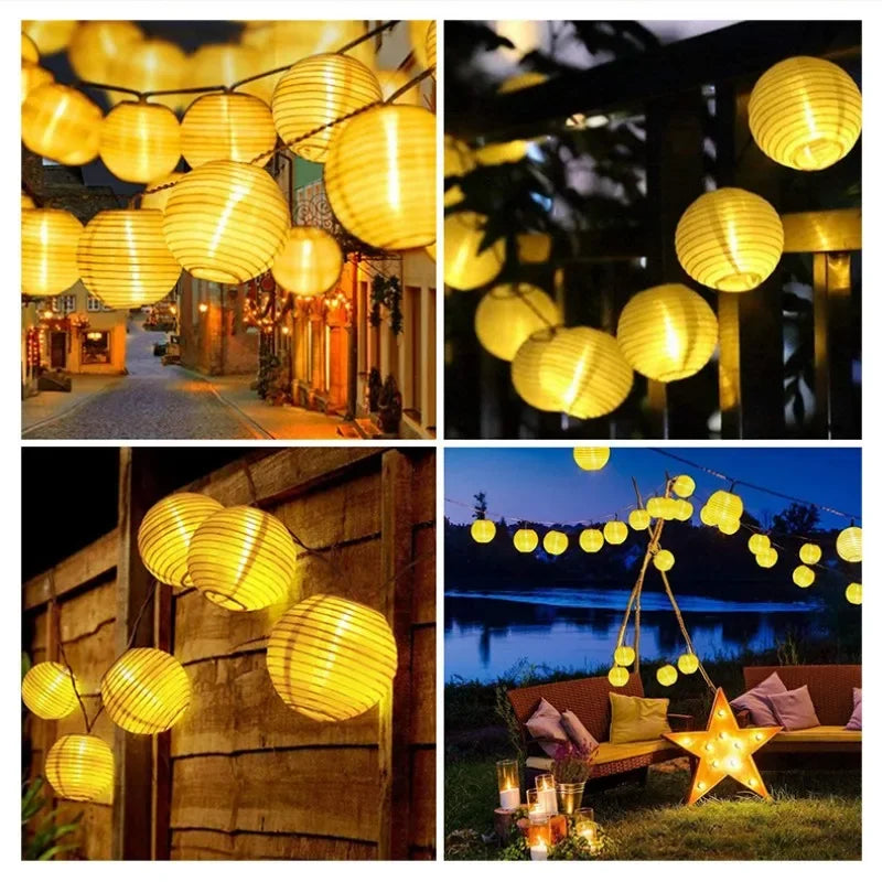 Lantern String Lights Solar Battery decorative lighting detail