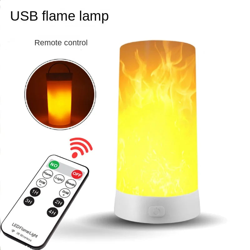 Flame Effect Flickering LED Candle Light USB Remote Control for soft bedroom ambience, in USB button model or USB -remote contorl