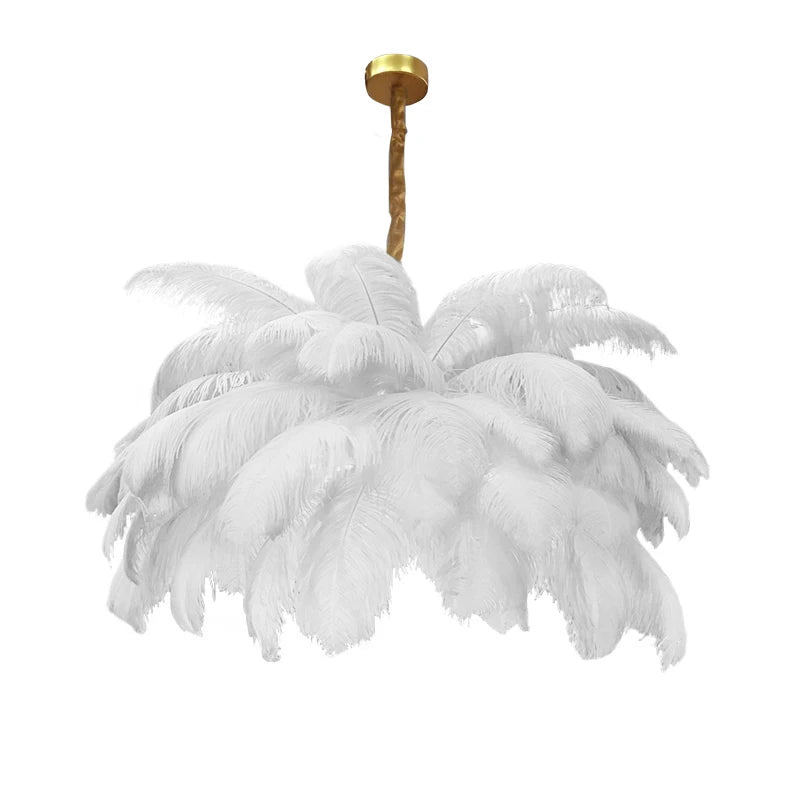 Novelty Animal Dimmable feather ceiling light for soft bedroom ambience
