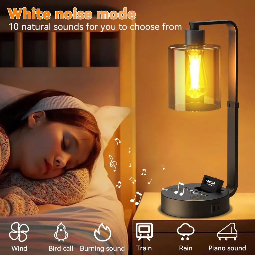 Modern Bedside Lamp with Bluetooth Speaker