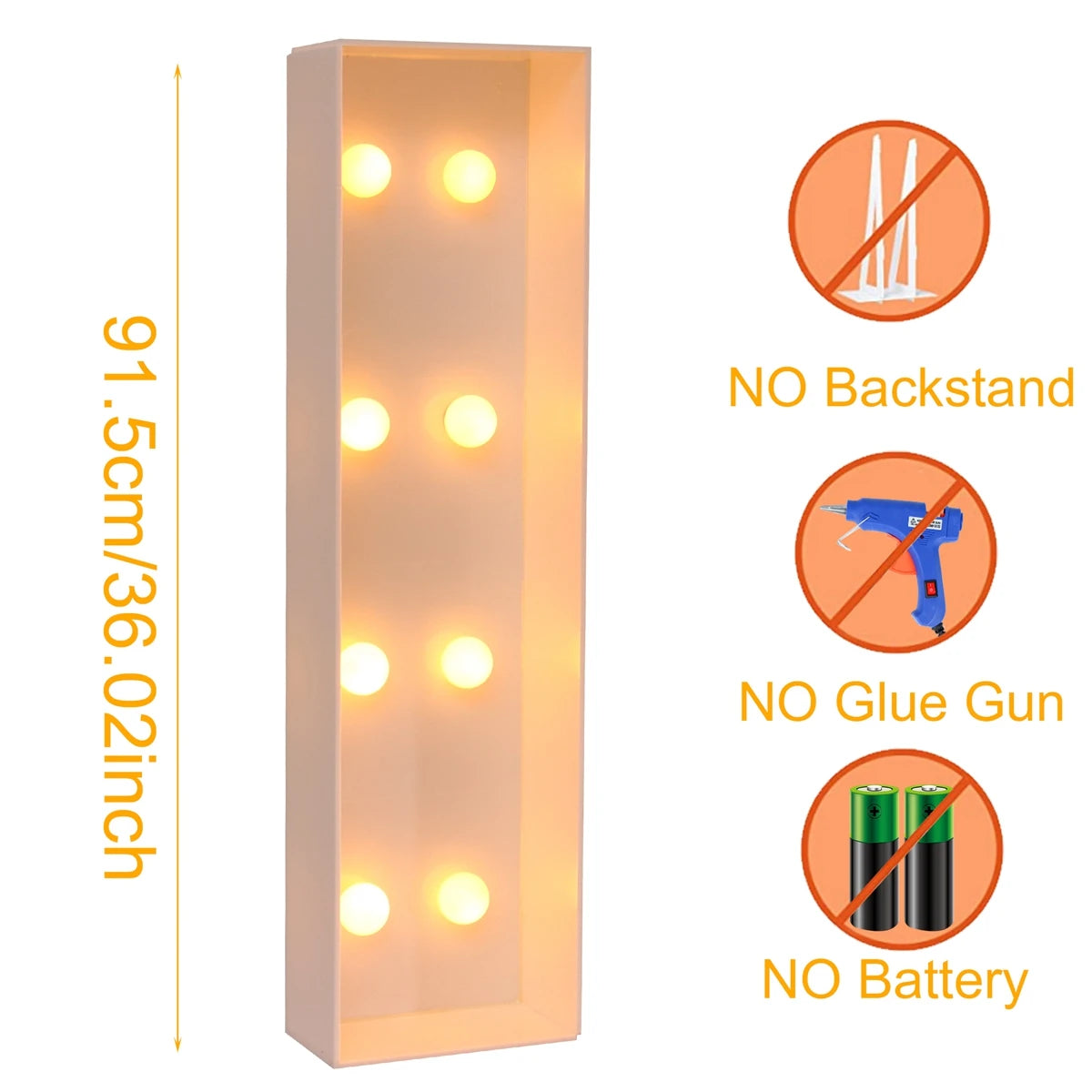 Giant LED Letter Light Frame Box – 91.5cm DIY Name Balloon Filling Box for Parties