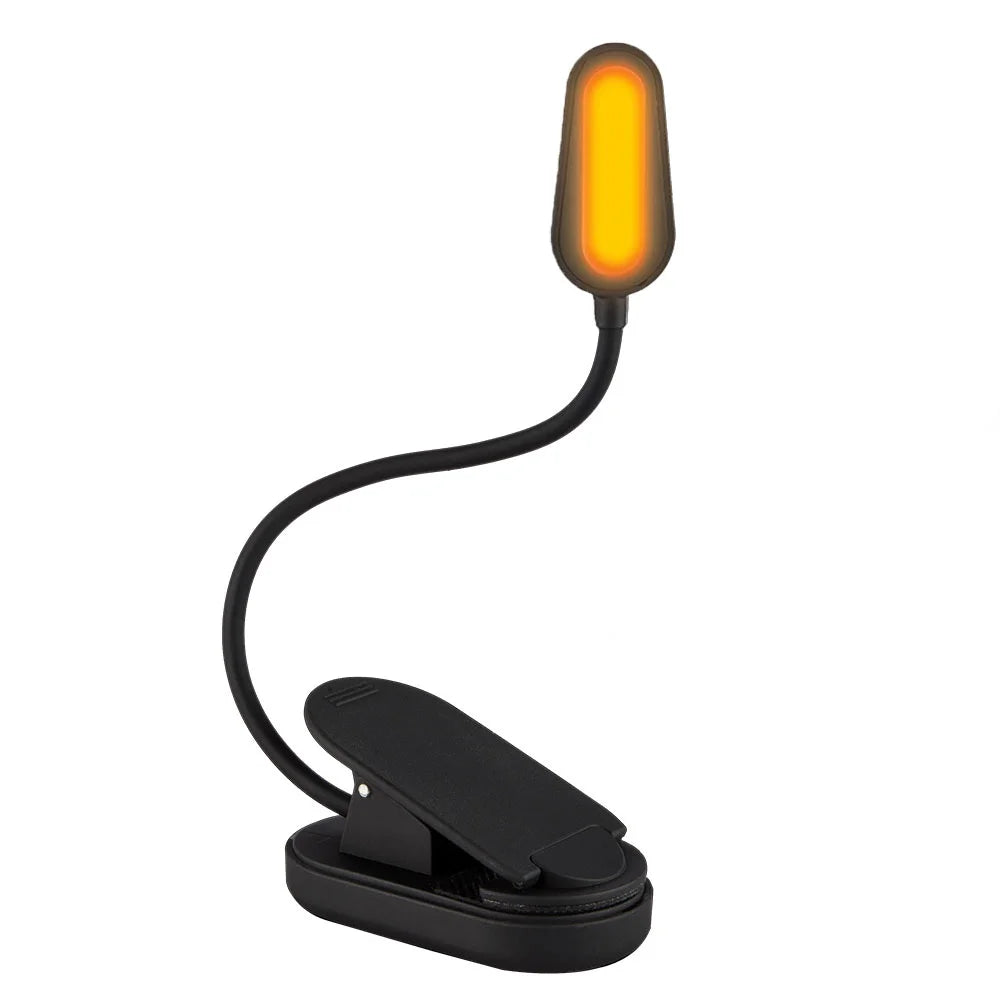 Amber Blue-Light Blocking Clip Reading Light – 1600K Rechargeable Eye-Care LED