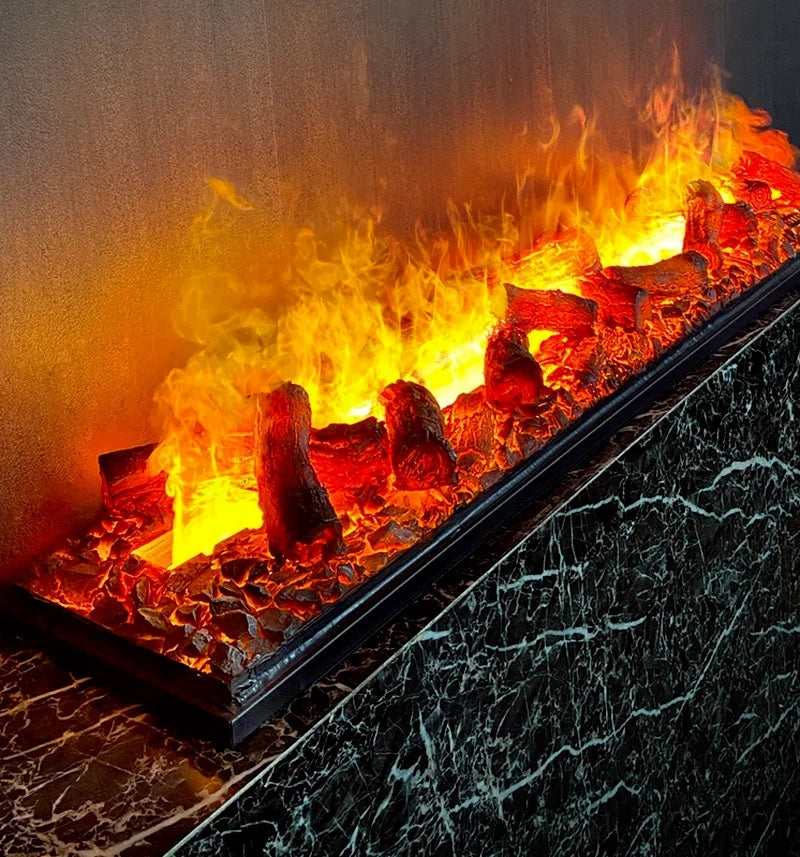 Electric Simulation Firewood Display – Resin Charcoal Effect Flame