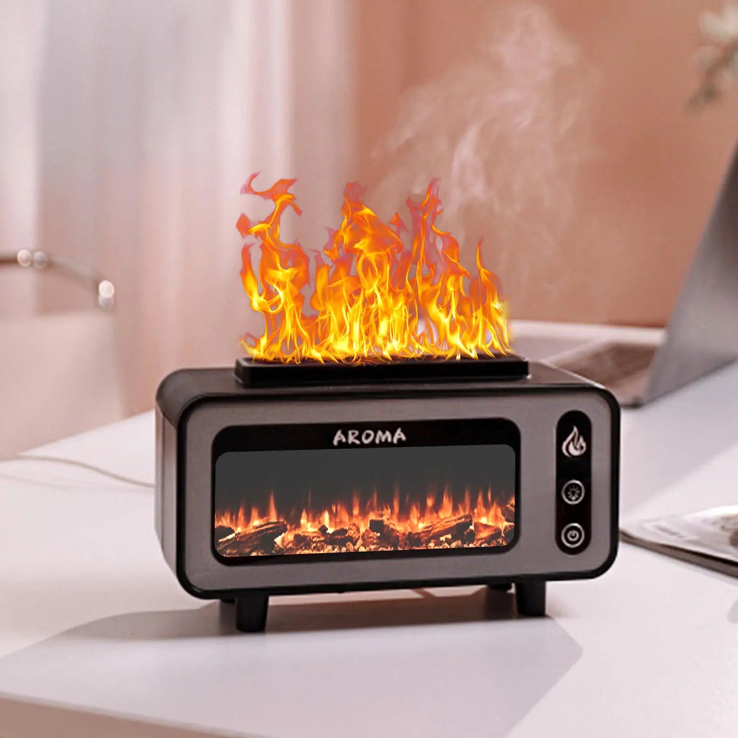Flame Effect Nightlight, Humidifier & Aromatherapy Diffuser