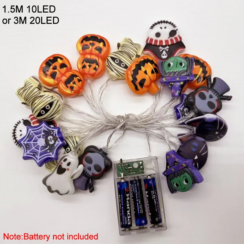 Halloween Party 3D Pumpkin, Ghost & Spider Web String Lights