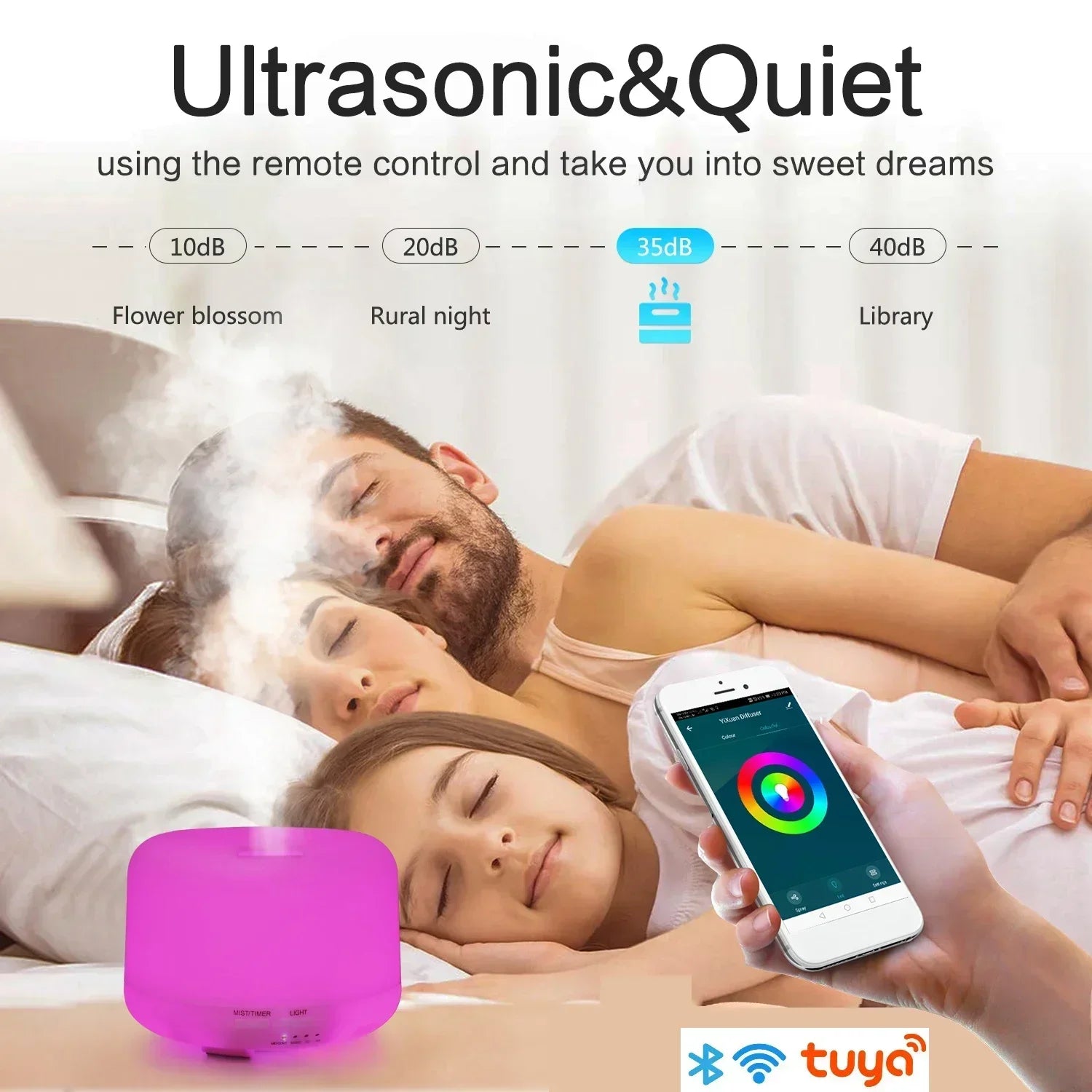 WiFi 500ML Electric Humidifier Night Light Remote Control close-up product view